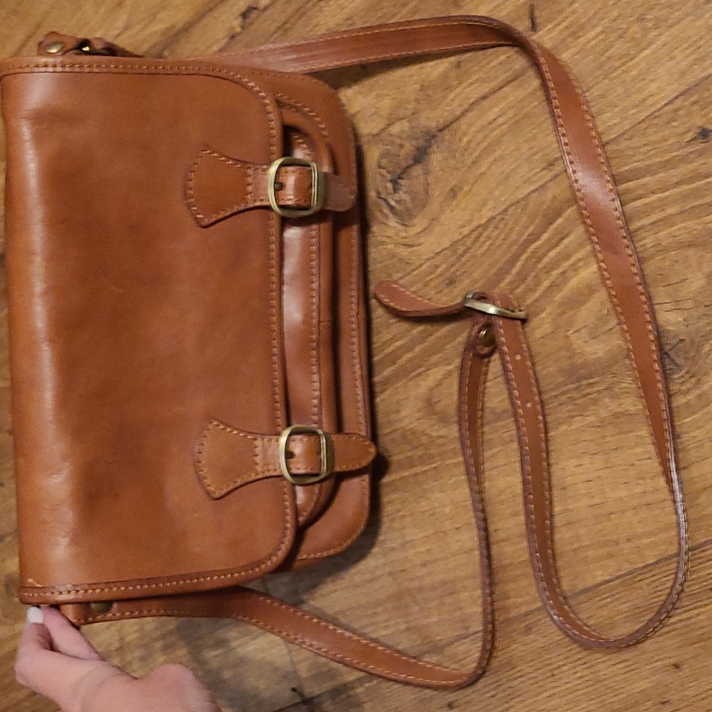 Brown, Genuine Leather Crossbody